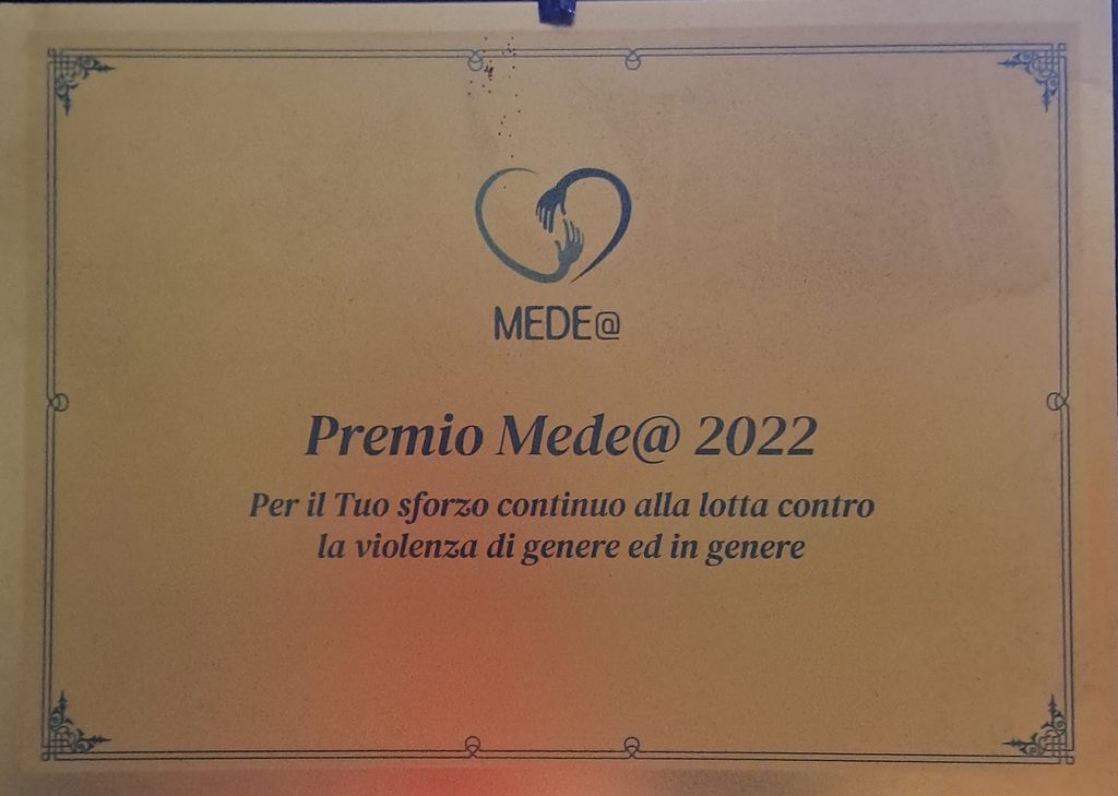 Targa del Premio Mede@ 2022 conferito a Sergio Brambillasca